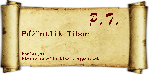 Pántlik Tibor névjegykártya